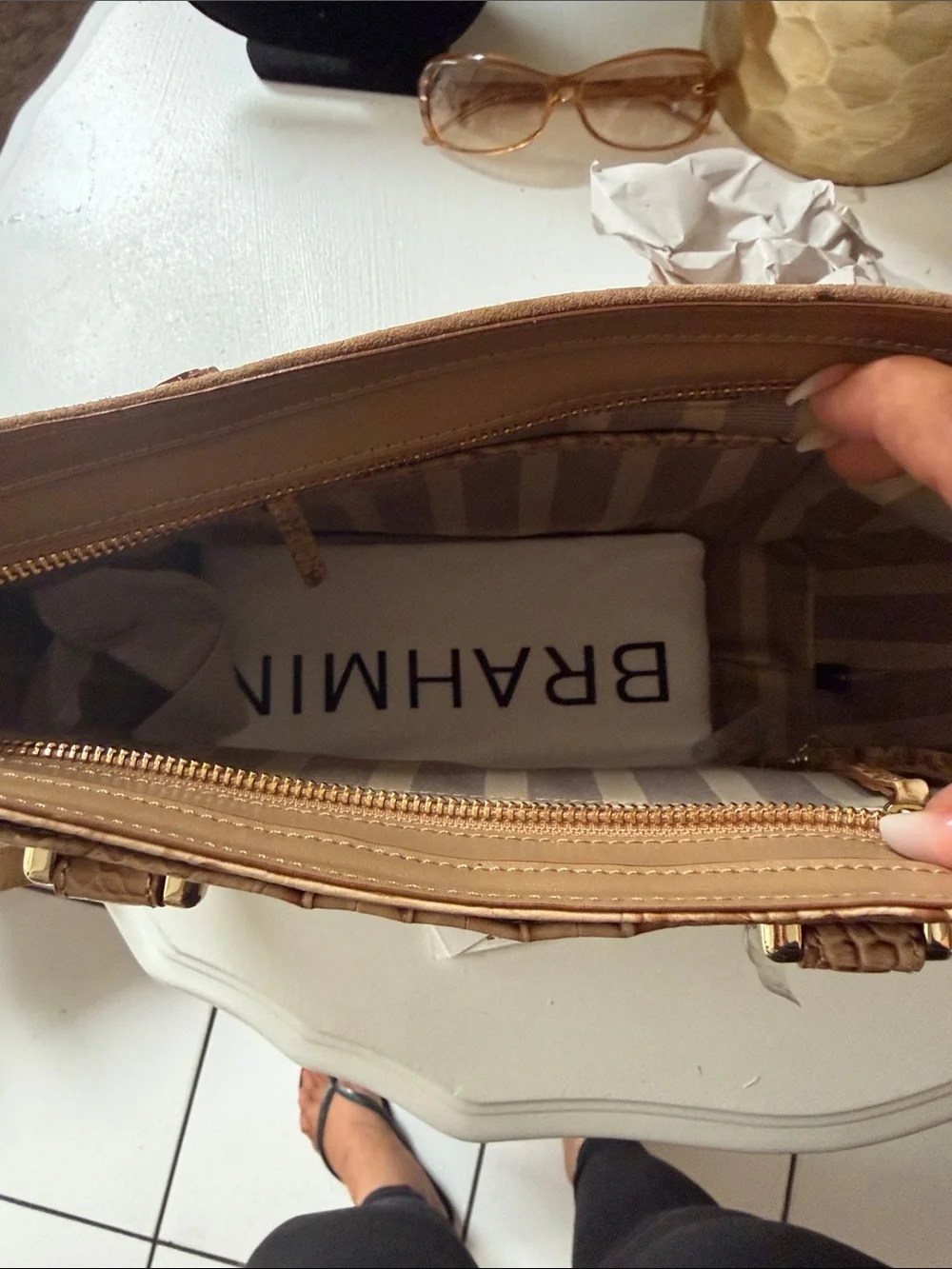 Brahmin Haillie Tavertine bag.